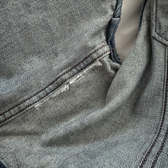 Levi's Denim Short Vest Light Wash Jean Red Tab - Picture 9 of 9